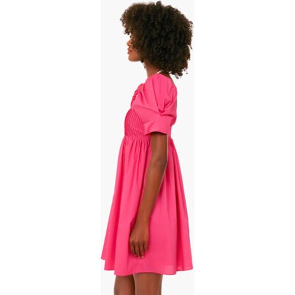 Tuckernuck Hyacinth House Preppy Barbie Pink Mini Puff Sleeves Graduation Dress - Picture 4 of 12